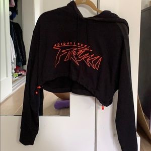 Adidas x Fiorucci cropped hoodie